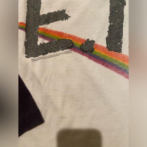 80s Vintage 1982 E.T. The Extra Terrestrial Rainbow Logo Purple Raglan Tee EUC - Picture 6 of 9